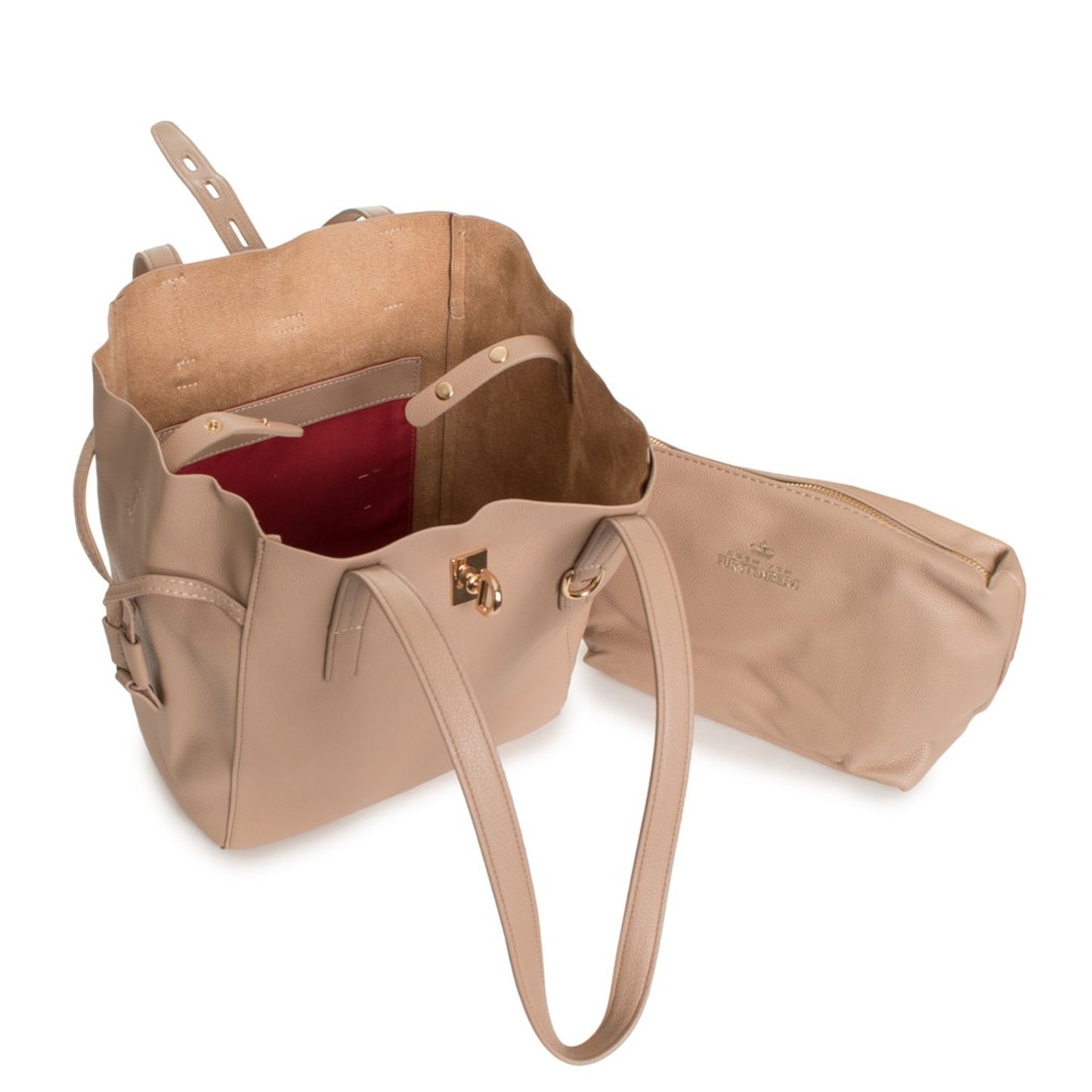 Egon Von Furstenberg MASRSHA Dual Handle Shoulder Bag – Tan