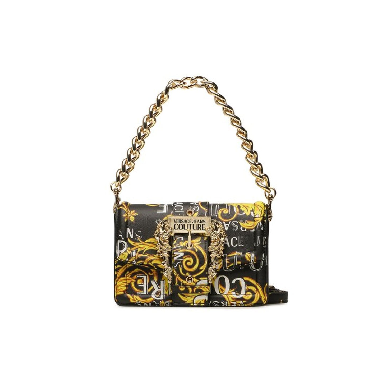 Versace Jeans Couture Baroque Buckle Shoulder Bag - Gold & Black
