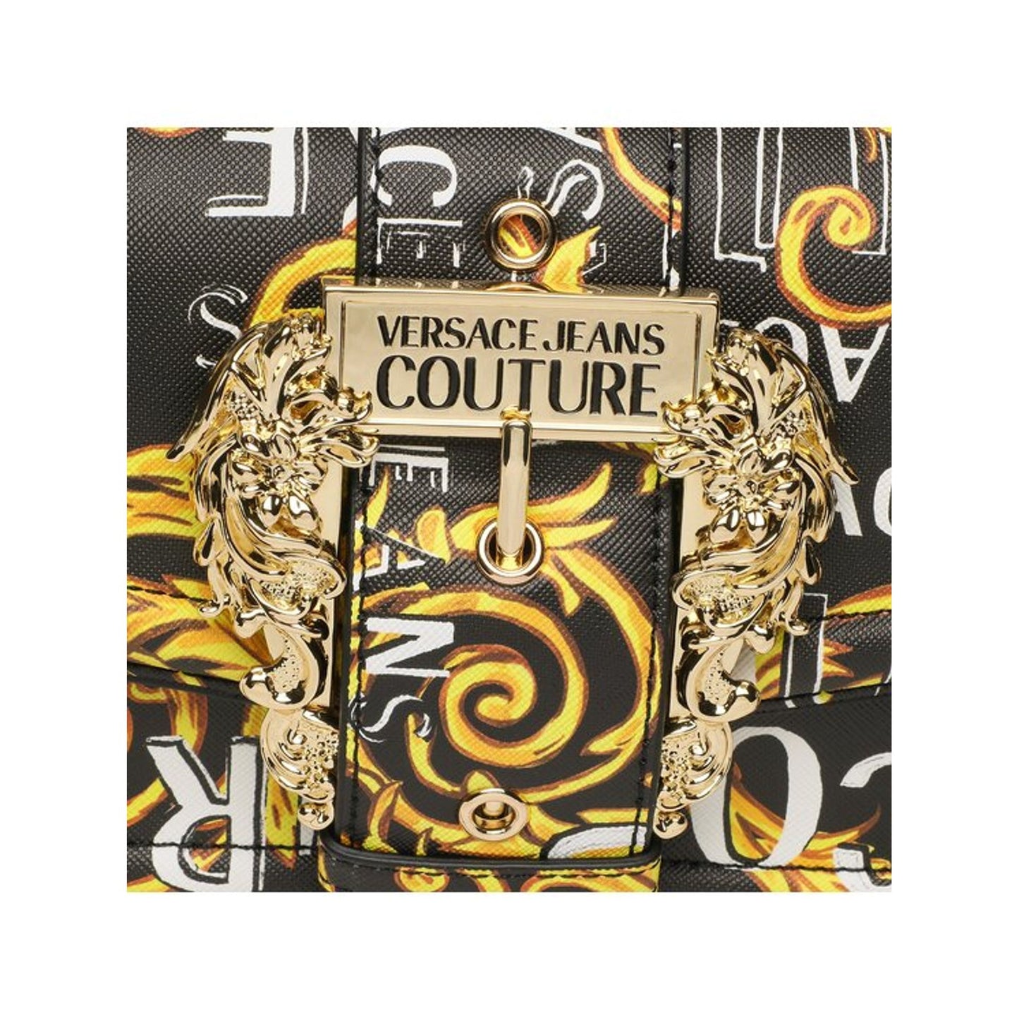 Versace Jeans Couture Baroque Buckle Shoulder Bag - Gold & Black