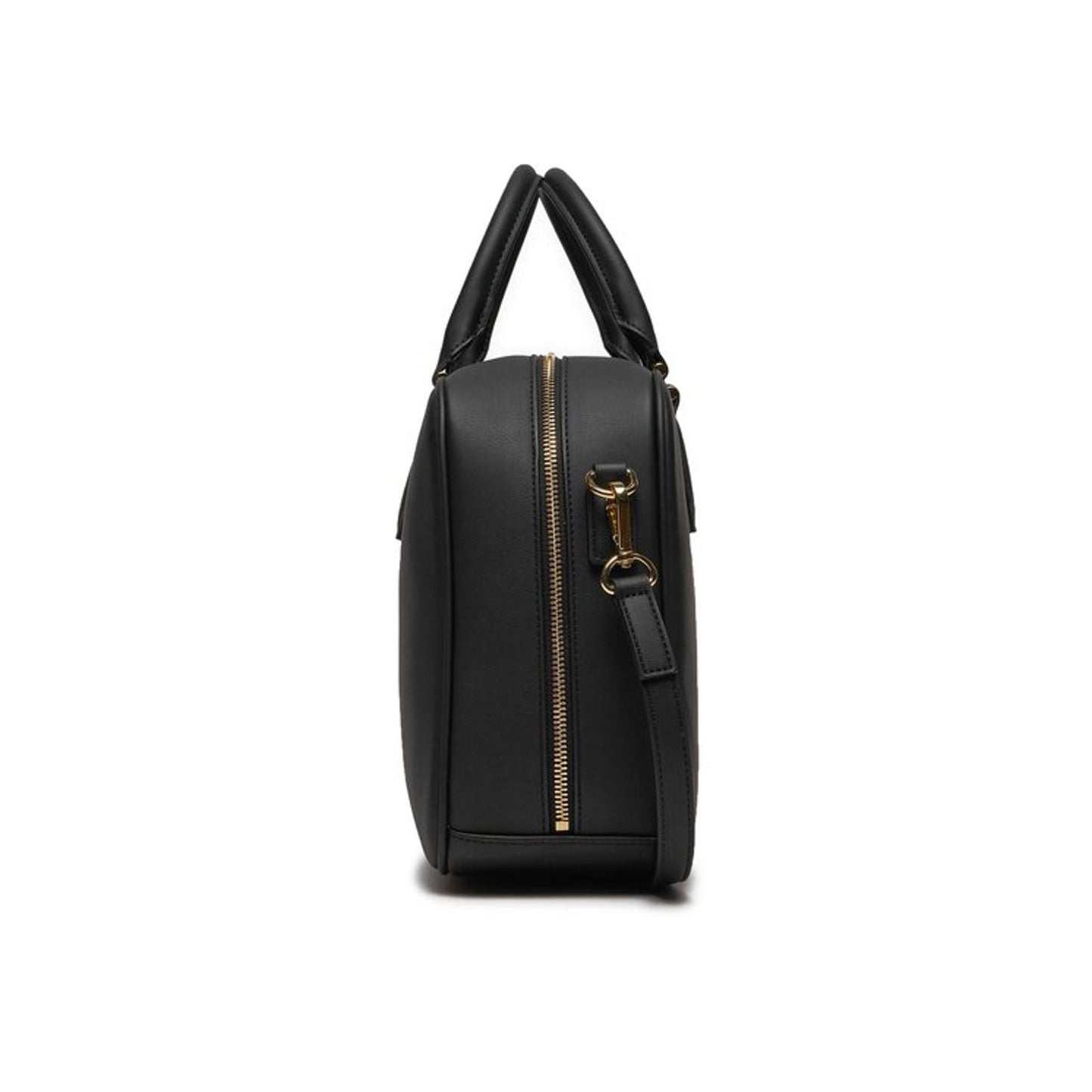 حقيبة يد Love Moschino بشعار M الذهبي – أسود