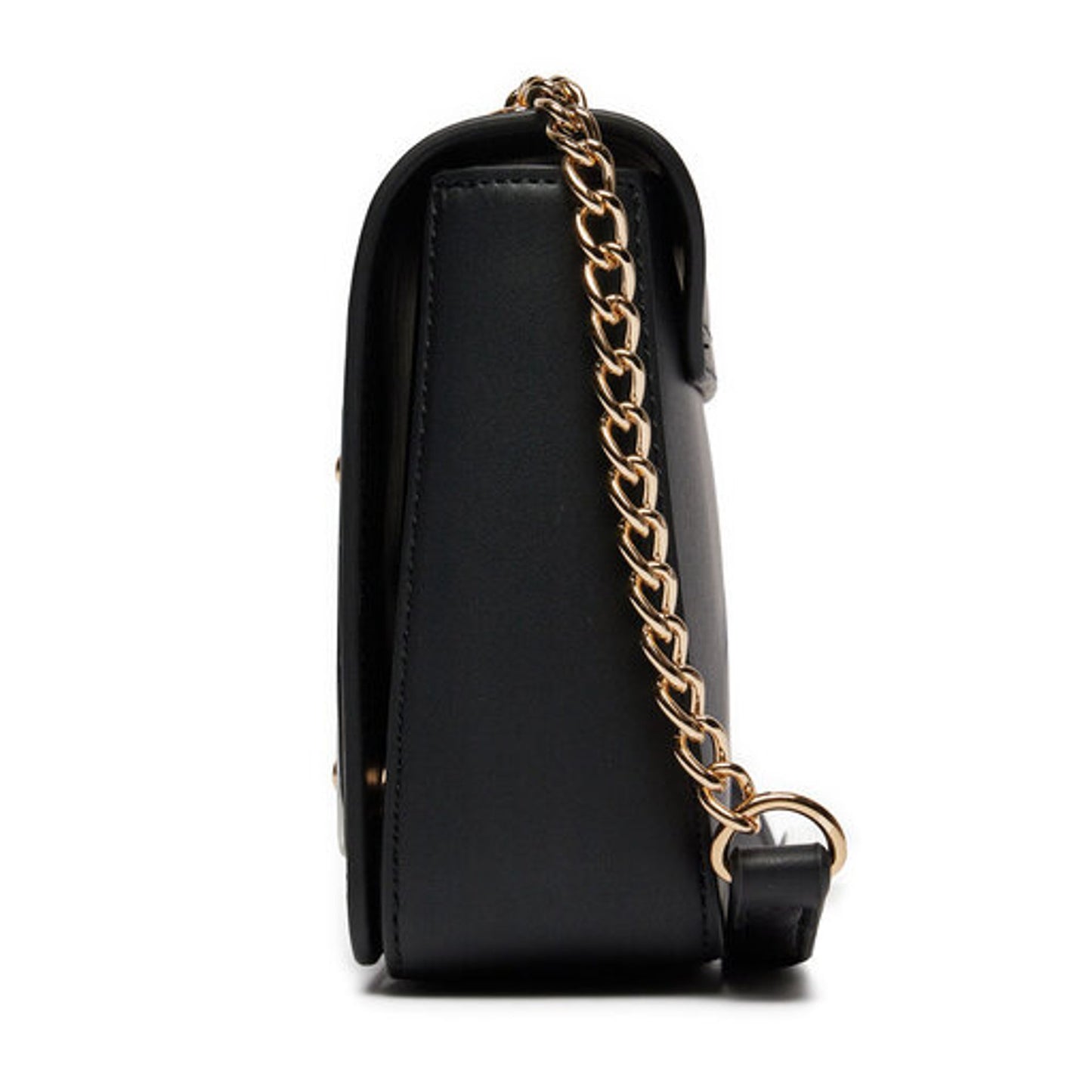 حقيبة كتف Love Moschino بسلسلة وشعار معدني فاخر – أسود