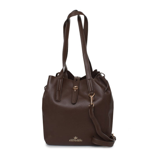 Egon Von Furstenberg MASRSHA Dual Handle Shoulder Bag – Saddle Brown