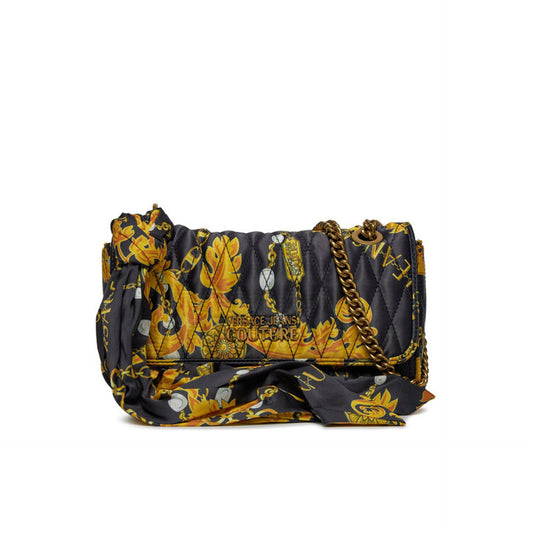 Versace Jeans Couture Baroque Scarf Quilted Crossbody - Black & Gold  html Copy Edit