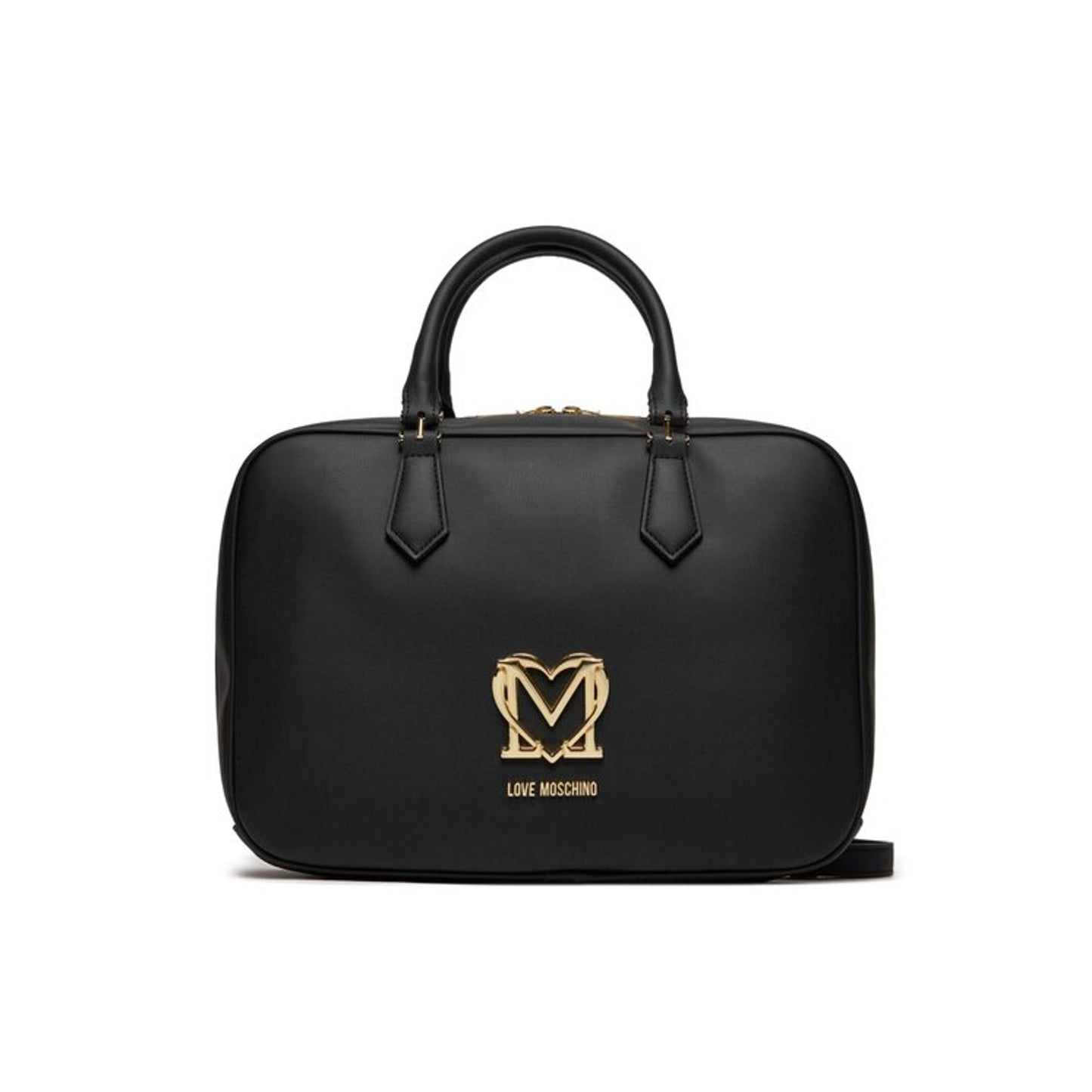 حقيبة يد Love Moschino بشعار M الذهبي – أسود